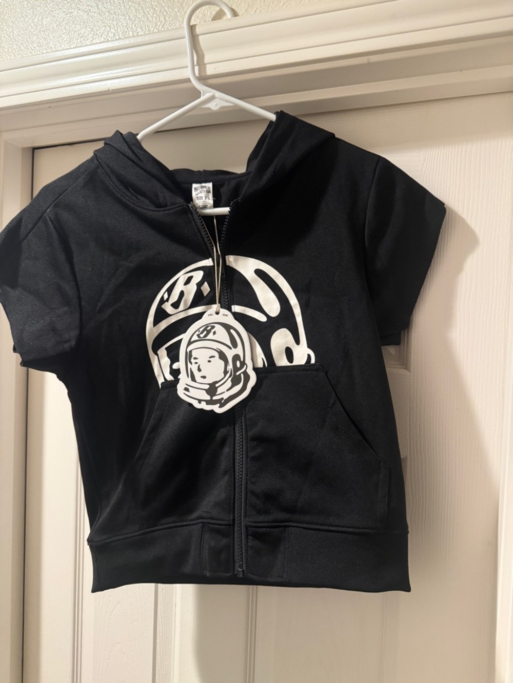 Billionaire Boys Club Black Short Sleeve Zip Hoodie with White Astronaut 7/8